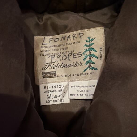 Vintage Sears Fieldmaster Mens Brown Jacket Medium Winter Removable Hood - Picture 2 of 5